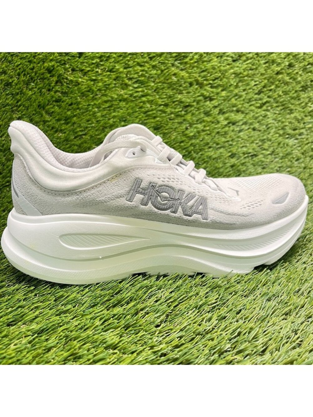 Hoka One One Bondi 9 Womens Size 8.5 Gray White Athletic Running Shoes Sneakers